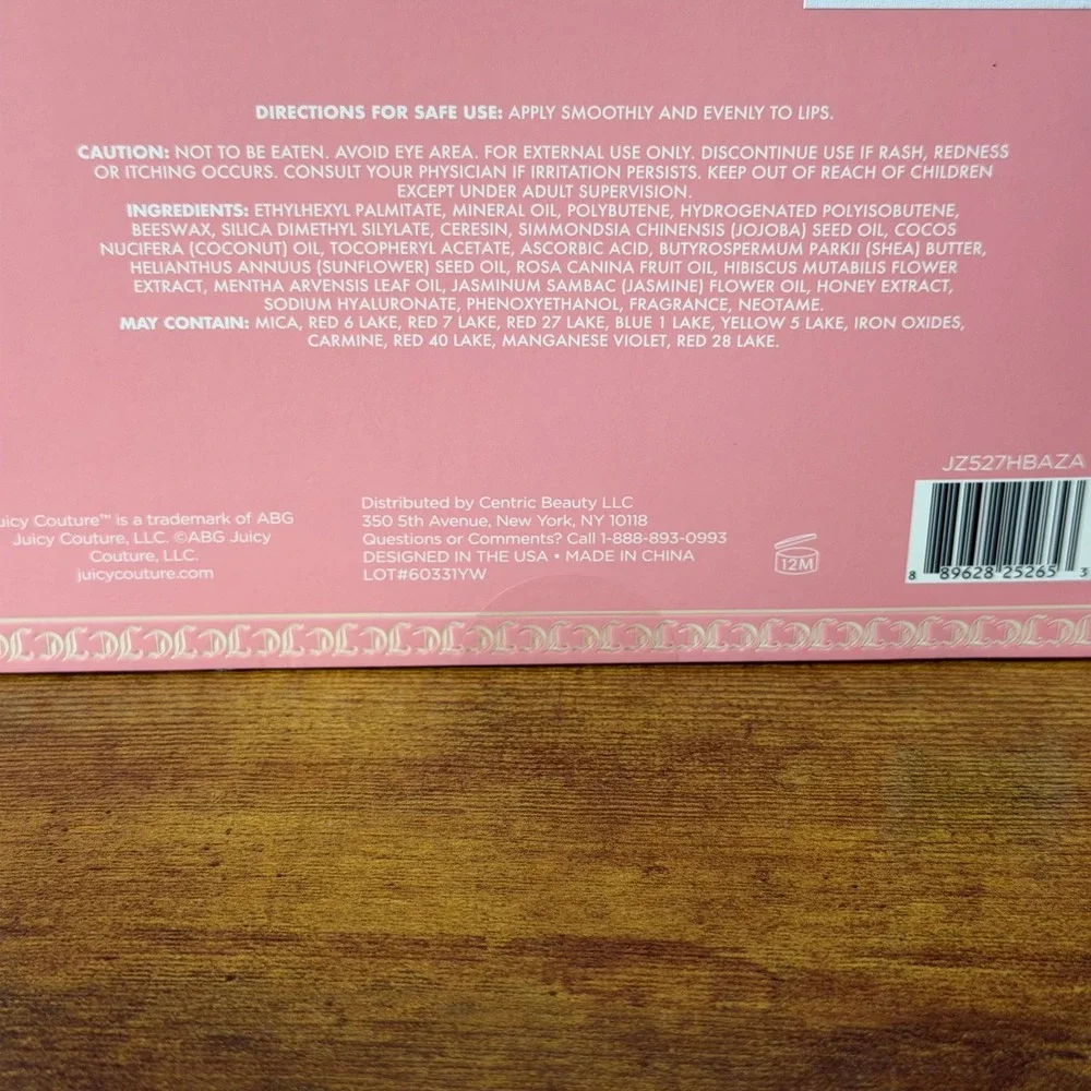 New Juicy Couture 5 Pck Lip Gloss Tinted Shimmer Oil Set Makeup Hydrating Pink